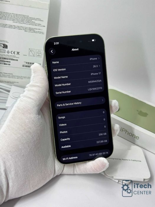 iPhone 17 256GB Sage, 100% батерия, ОТЛИЧЕН, 1г. ГАРАНЦИЯ!