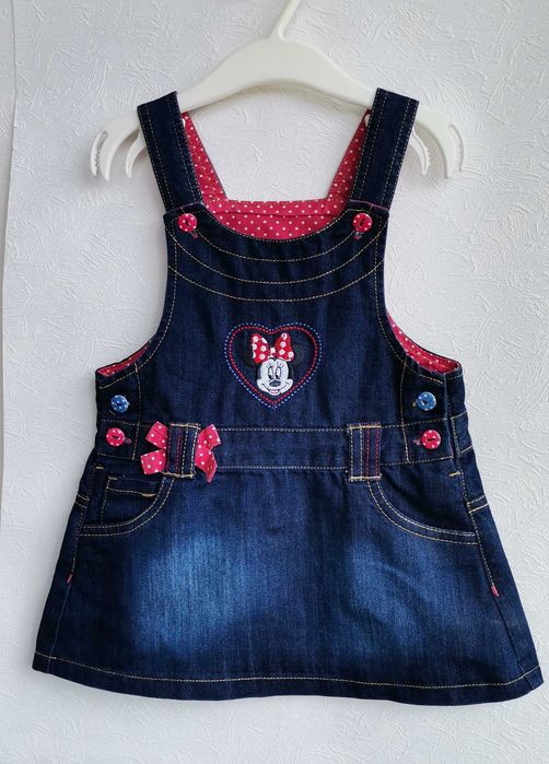 Sarafan rochie blugi Disney Minnie Mouse fete mar 92 18-24luni ca noua
