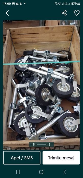 Roata de sprijin pentru remorci si rulote.
Distanta de la sol la centr