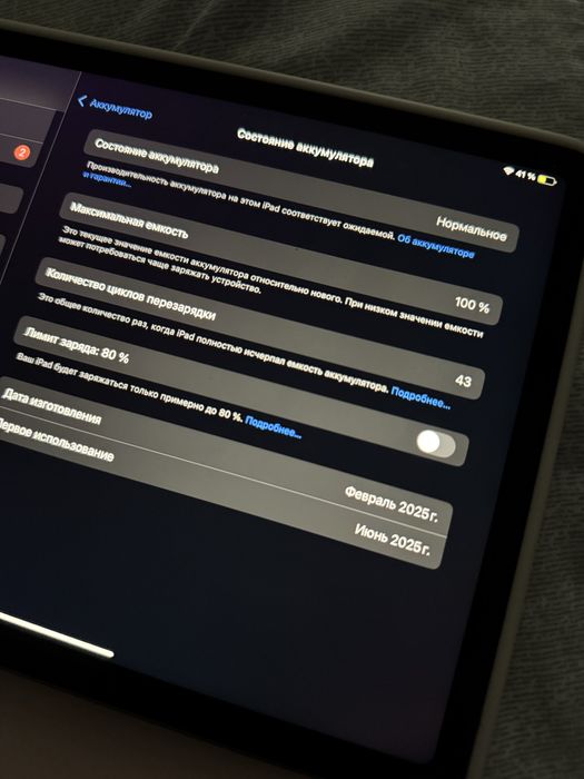 ipad (M3) 256gb 100% аккум
