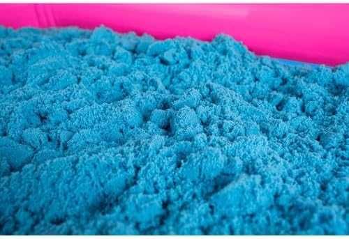 Nisip creativ magic 2 kg albastru 14 forme accesorii cutie gonflabila