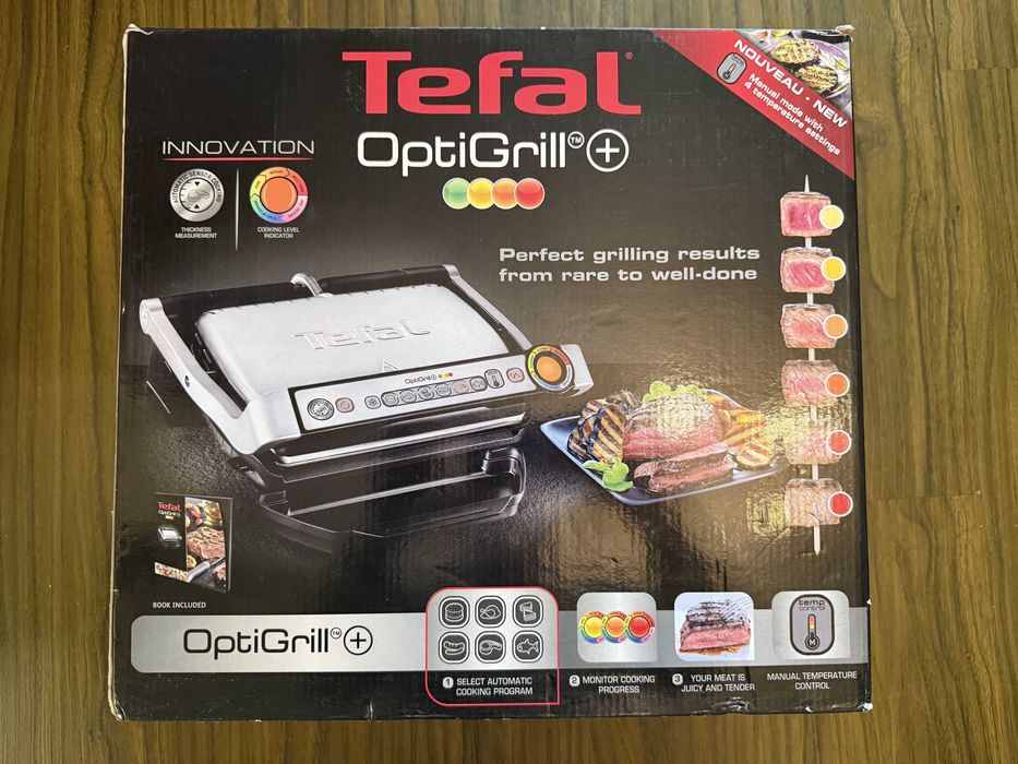 Грил Tefal OptiGrill+ GC712D34. Пълен комплект