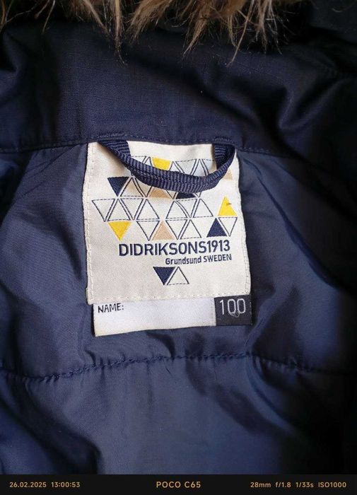 Комбинезон didriksons зимний 4-6 лет + шапка-ушанка didriksons