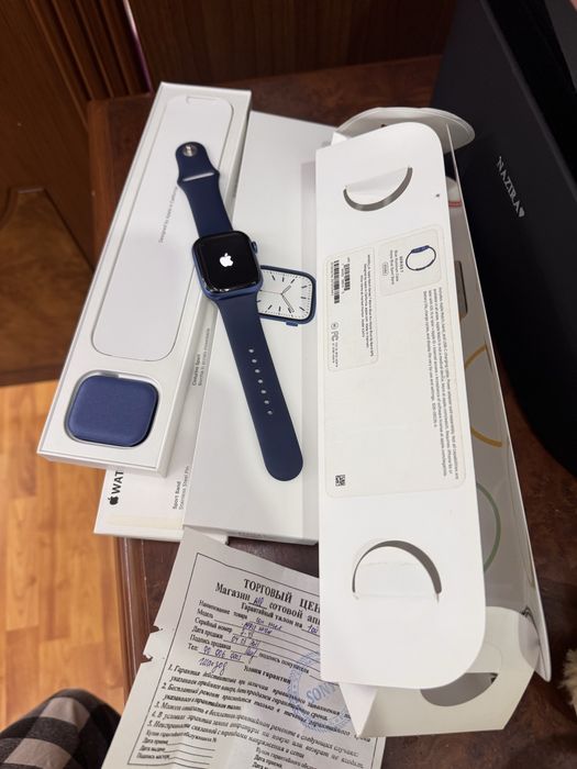apple watch 7 45 mm batareya 90%