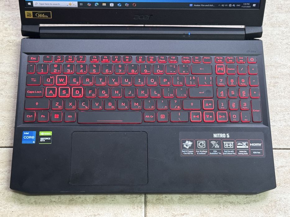 Acer Nitro 5 15.6" инча/11th Gen i5/16GB RAM/512GB SSD/NVIDIA