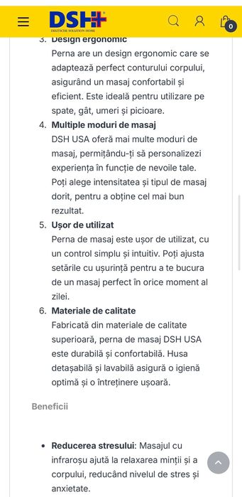 Pernă masaj DSH cu infraroșu