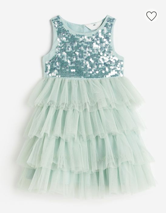 Рокля с тюл и пайети H&M 7-8г.