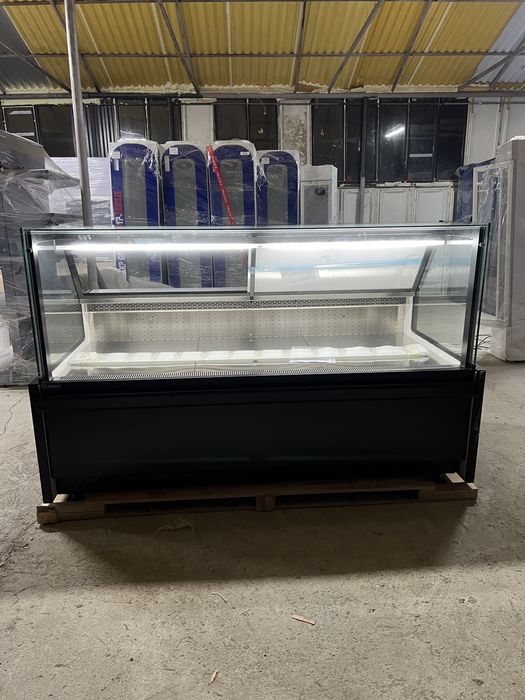 Vitrina frigorifica orizontala asistata/2m lungime/inox/macelarie