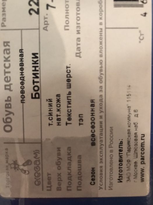 Ботинки демисезонные, 22 размер