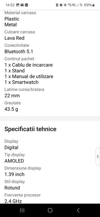 Vând smartwatch Huawei GT 2e