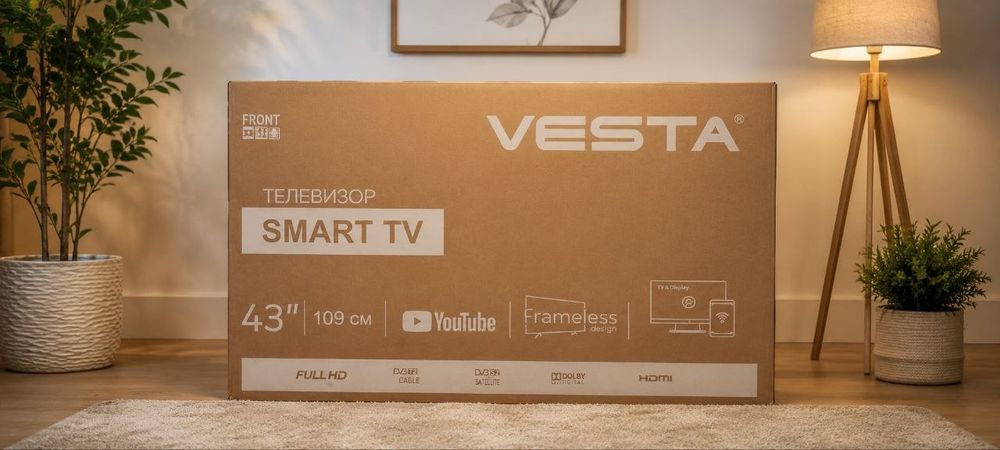 Веста Vesta смарт тв 43 диагональ новый телевизор