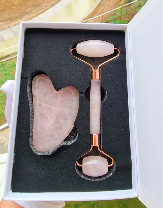 Гуаша Роллер Розовый кварц.