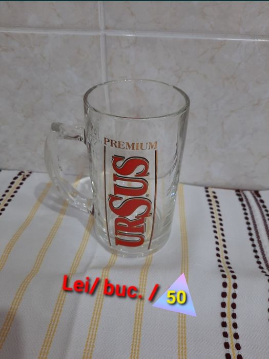 Halbă  bere, sticlă / porțelan,pret/ buc.