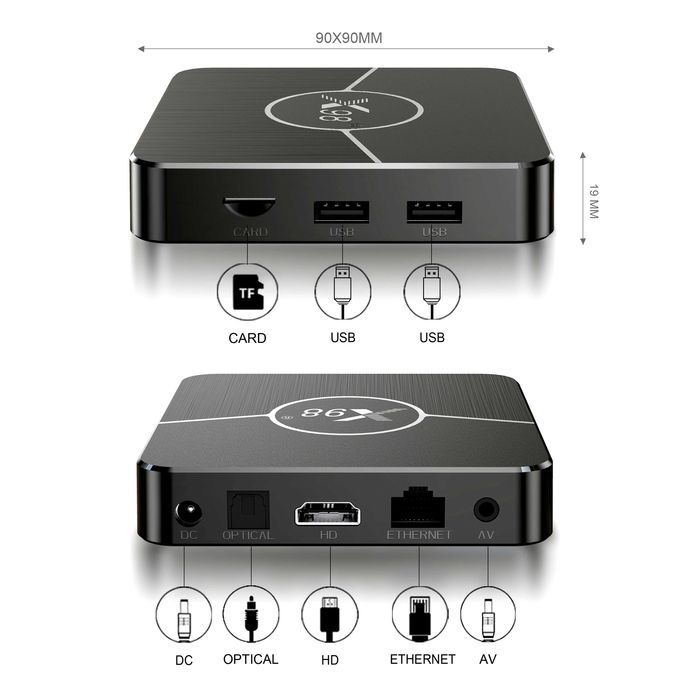 TV Box Smart X98 2/16 - Смарт ТВ приставка X98 Plus 2/16 ГБ Android.11