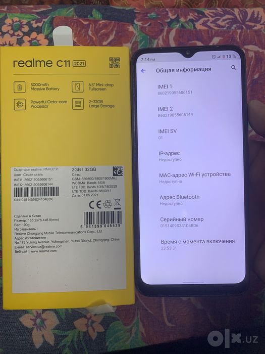 realmi C 11. xotira 32  xolati a’lo