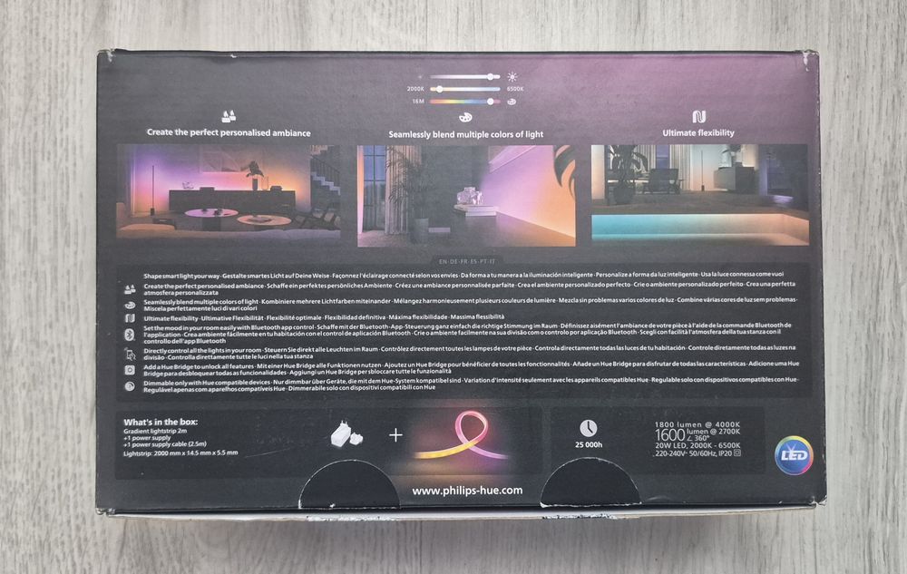 Banda led Philips Hue silicon 2m, extensie 1m