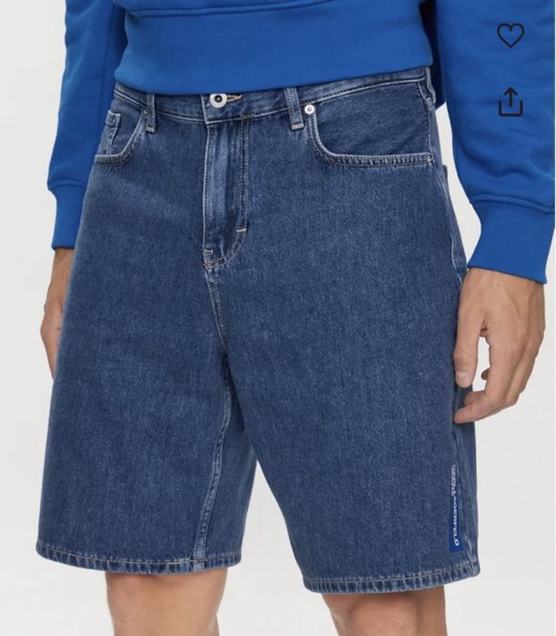 Blugi Karl Lagerfeld pantaloni scurti 3/4 trei sferturi blugi scurti