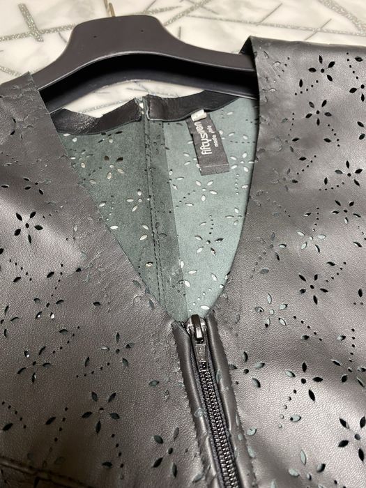 Jacheta de piele naturala perforata