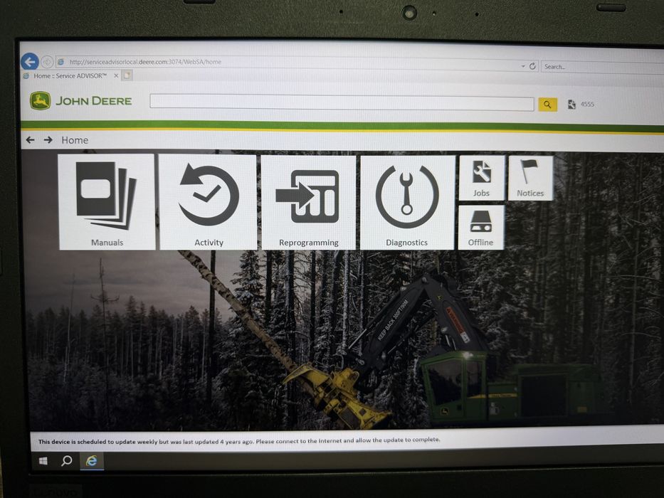 Tester/Diagnoza JOHN DEERE EDL3+Laptop Lenovo cu Service Adevisor 2023