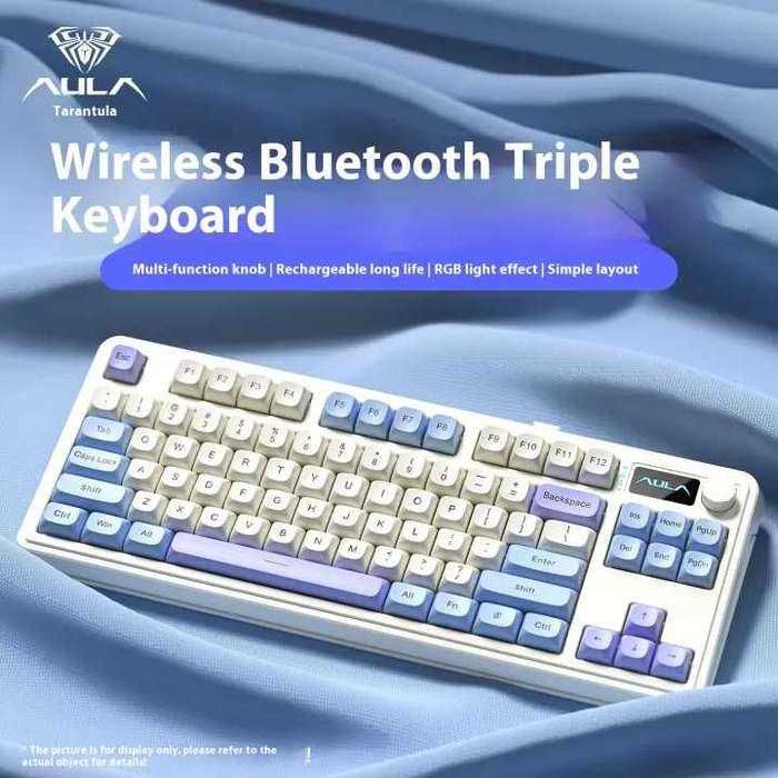 Tastatura Gaming Aula S87 Wireless Misty Blue