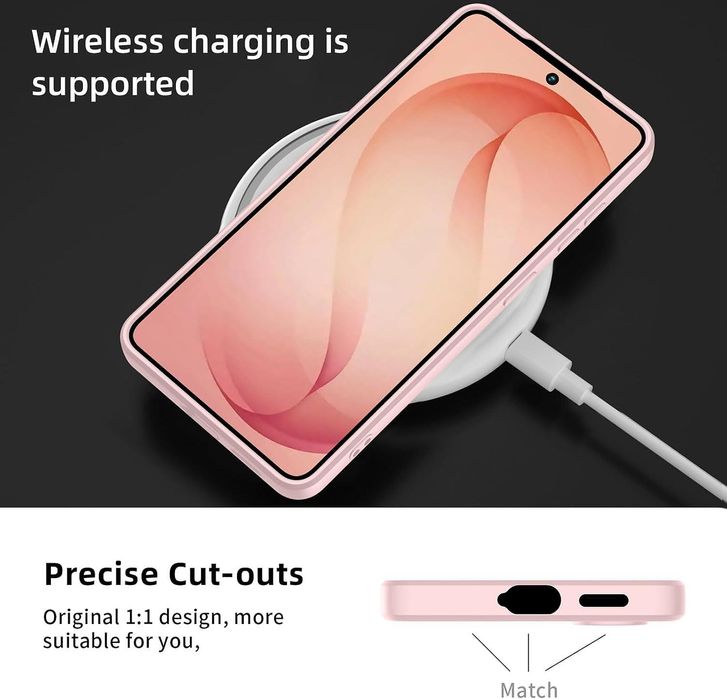 Матов силиконов кейс за samsung galaxy s26 - розов - със защита на кам