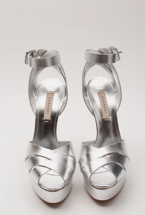 Sandale piele Casadei argintii