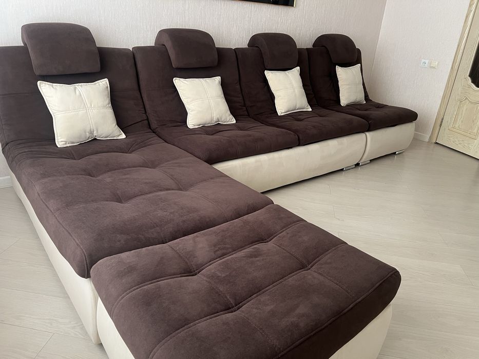 Диван угловой с креслом и пуфиком