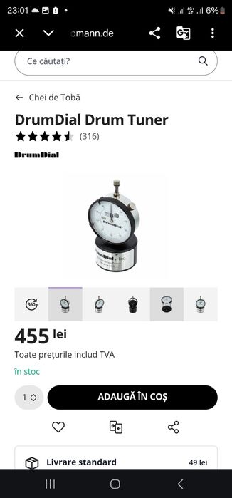 Acordor de precizie pentru tobe DrumDial Precision  Drum Tuner