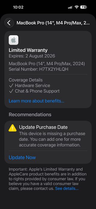 MacBook Pro 14" M4 PRO Chip 14-CPU/ 20-GPU/ 48GB RAM/ 1TB SSD