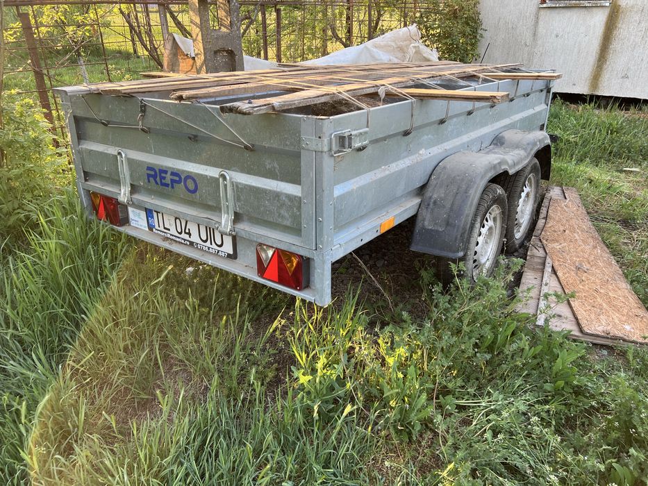 Remorca 2 axe  cu bena 2,6x 1,4m