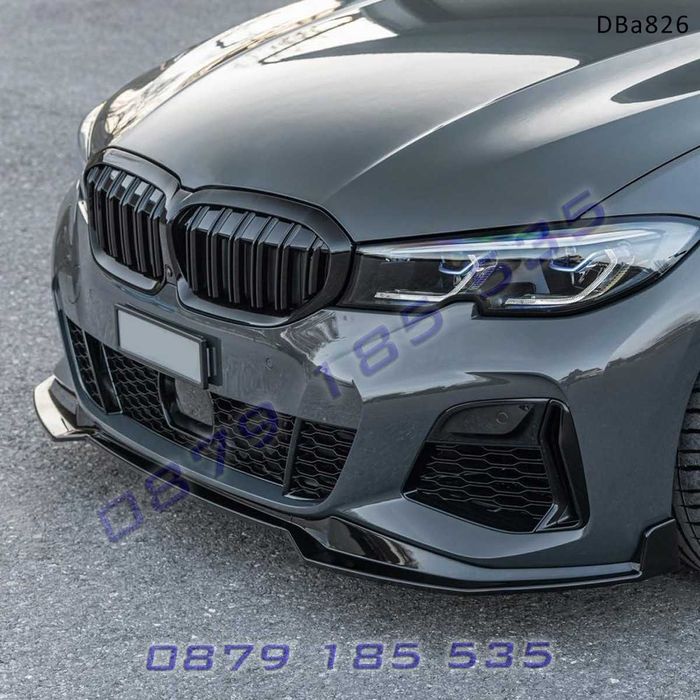 Черен лип спойлер предна броня BMW 3 G20 M Pre face 19-22 бмв г 20 пре