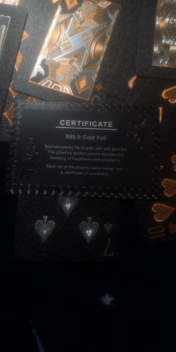 Cărți de joc cu foiță de aur 24k