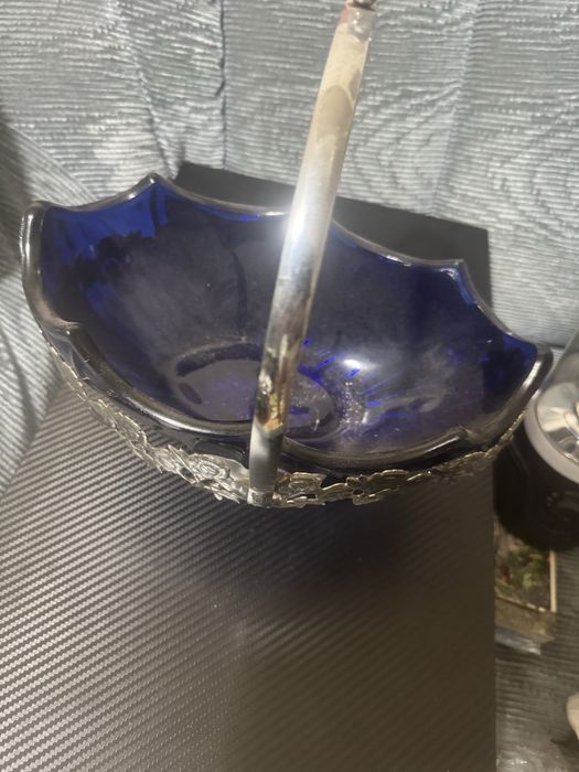 Cos fructe cristal argintat