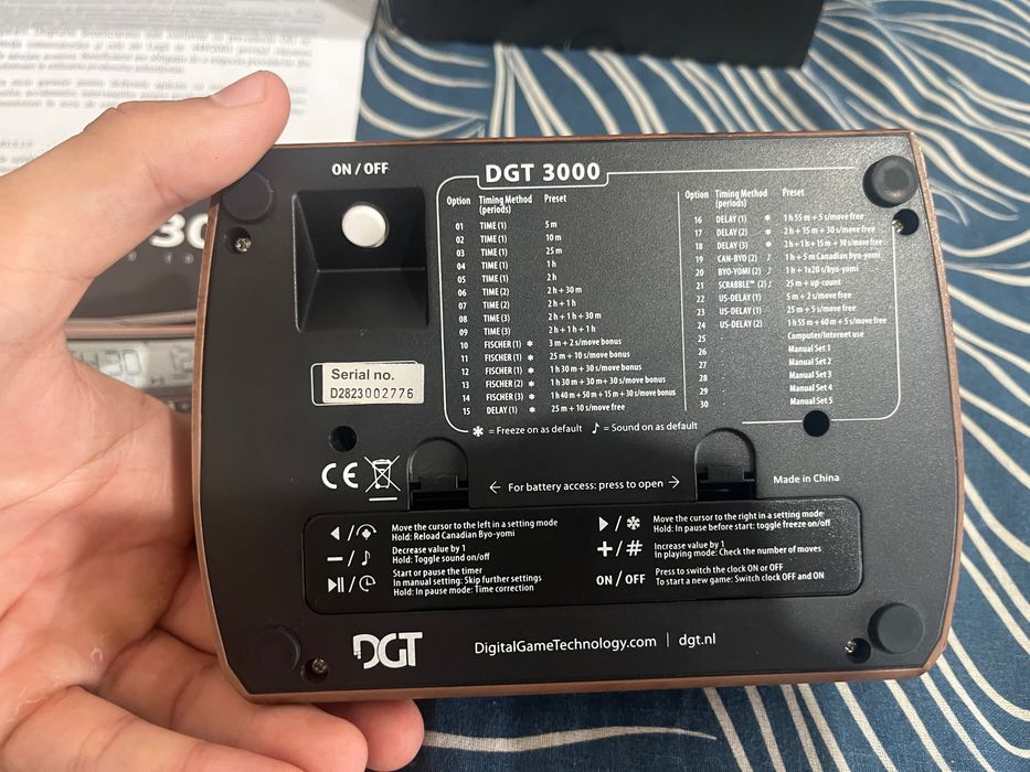 Ceas Sah Digital DGT 3000 Limited Edition - Cutie / Origine FIDE