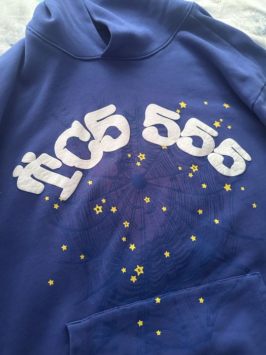 sp5der blue hoodie