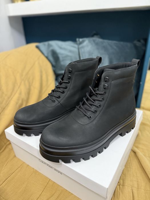 Calvin Klein Jeans Lugged bocanci/ghete piele nabuc neagra 44 noi