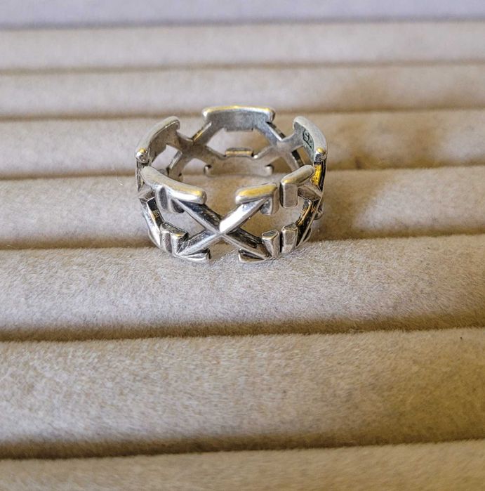 Inel vintage din argint, multiple săgeți