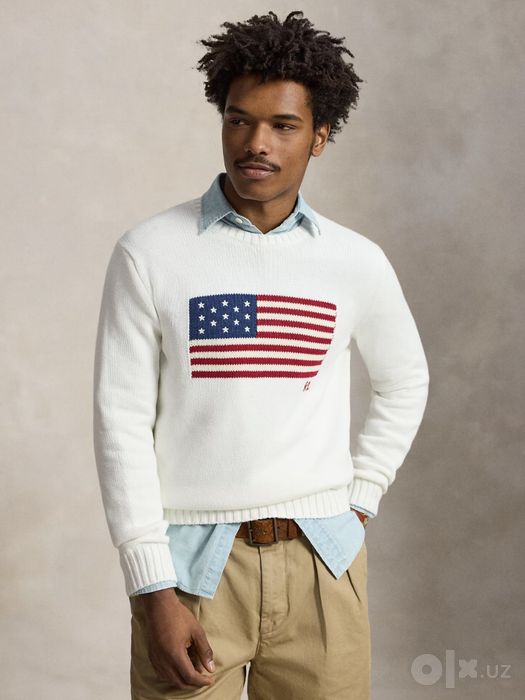 Свитер Ralph Lauren The Iconic Flag для мужчин и женщин, с флагом США