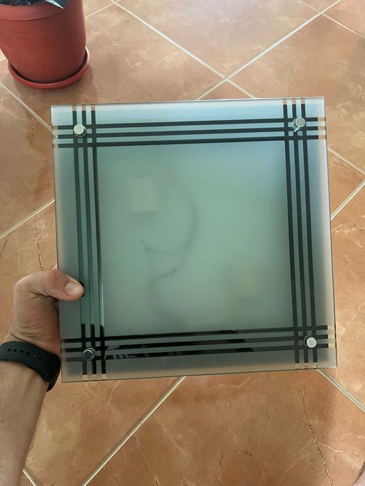 Plafoniera patrata cu 2 dulii in interior