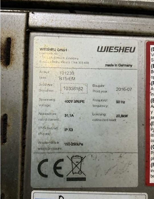 Cuptor electric pentru patiserie Wiesheu 15 tavi