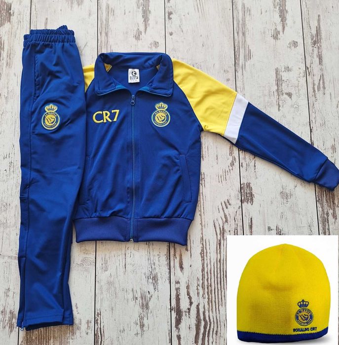 Yamal Сет Зимна Шапка + Детски анцуг Ламин Ямал Син Червен Барселона