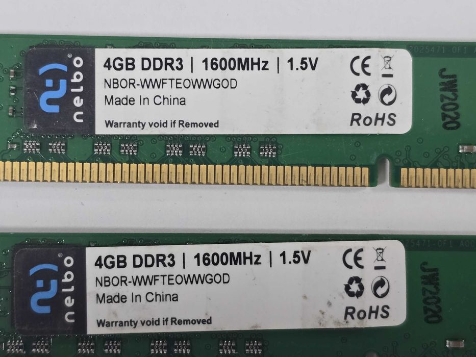 Kit memorie RAM desktop Nelbo 8GB (2 x 4GB) DDR3 1600 Mhz - poze reale