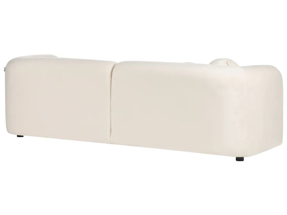 NOU Canapea catifea 3 locuri "LEIREN", alb murdar