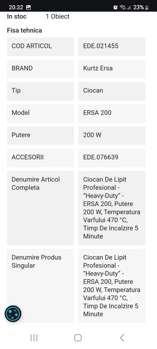 Ciocan lipit ERSA