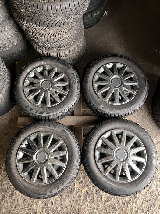 4 jante opel zafira/astra 5x110+anvel iarna 195/65/15 ,pirelli ,6-7 mm