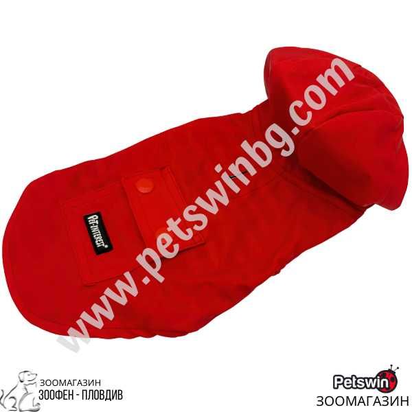 Водоустойчиво Яке за Куче - с Качулка- Червен- 6 размера- Pet-Interest