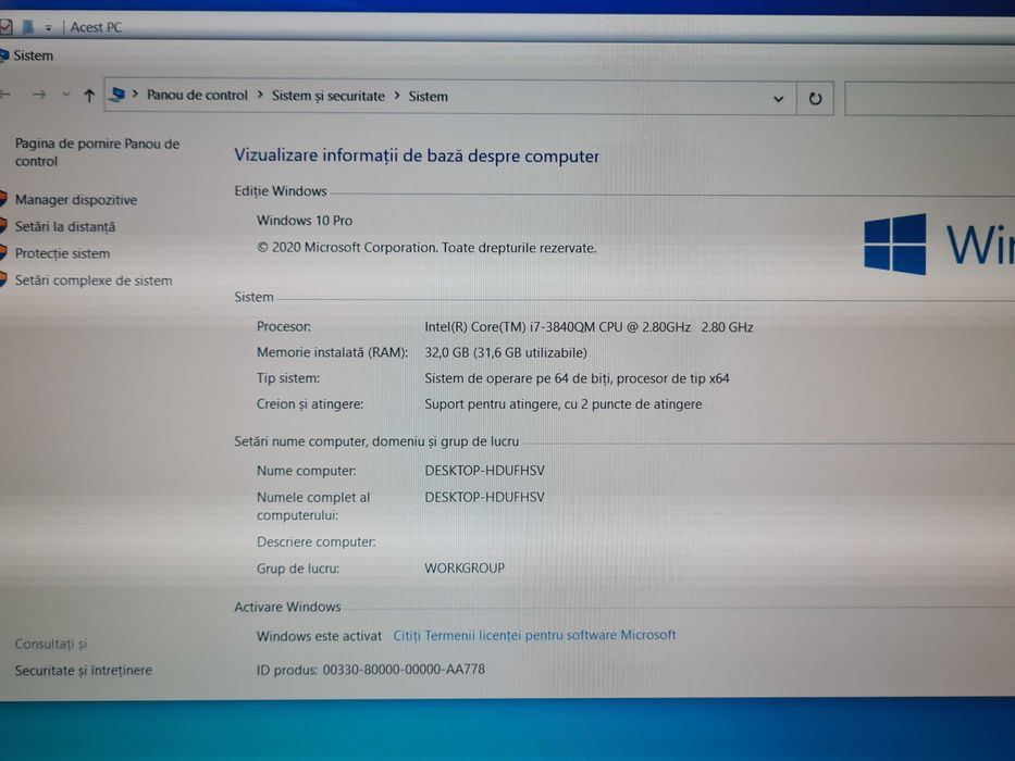 Laptop LENOVO thinkpad w 530 I7 32GB