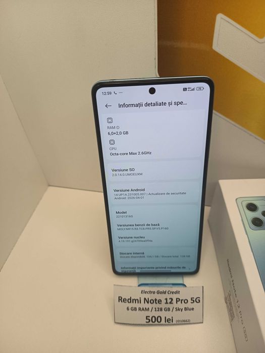 Xiaomi Redmi Note 12 Pro 5G 6GB RAM/128GB/Sky Blue ID10662