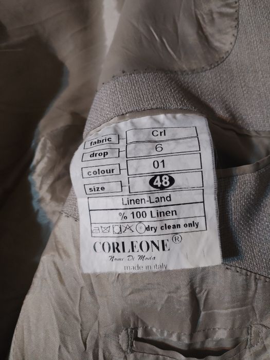 Corleone Italy 100% Linen Suit – Size 48 (2-piece)