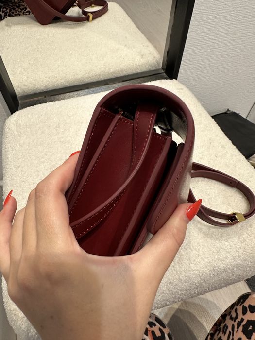 Сумка кожанная бордовая